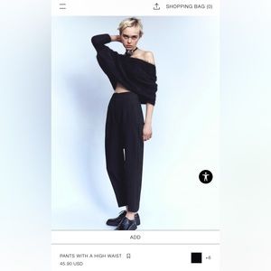 NWT Zara “pants with a high waist”